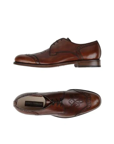 Dolce & Gabbana Lace-up Shoes In Brown