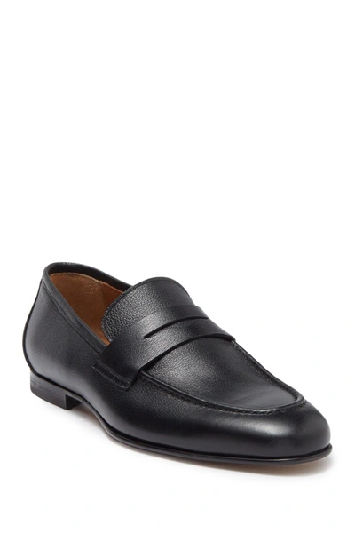 Antonio Maurizi Classic Leather Penny Loafer In Nero