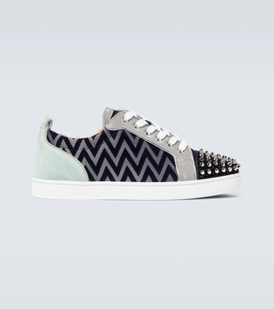 Christian Louboutin Louis Junior Spike-embellished Suede Trainers In Version Multi/ Multi