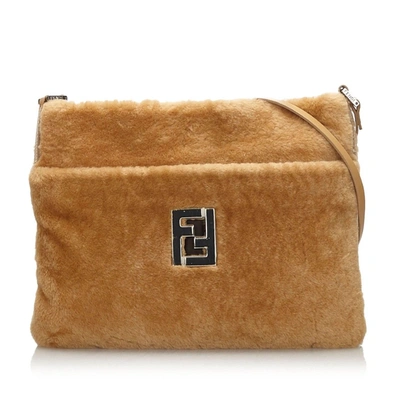 Pre-owned Fendi Wool Crossbody Bag In Brown