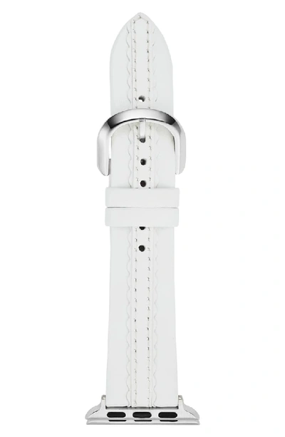 Kate Spade 38-40mm Leather Apple Watch Strap, White