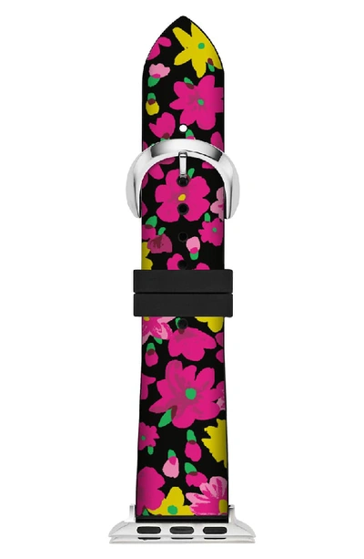 Kate Spade Apple Watch Strap, 38mm In Black/ Pink/ Yellow Floral