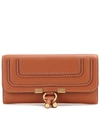 Chloé Marcie Leather Continental Wallet In Brown