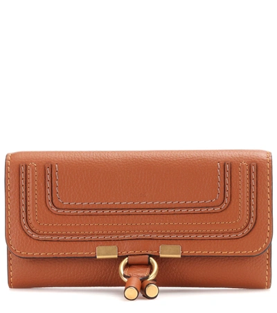 Chloé Marcie Leather Continental Wallet In Brown