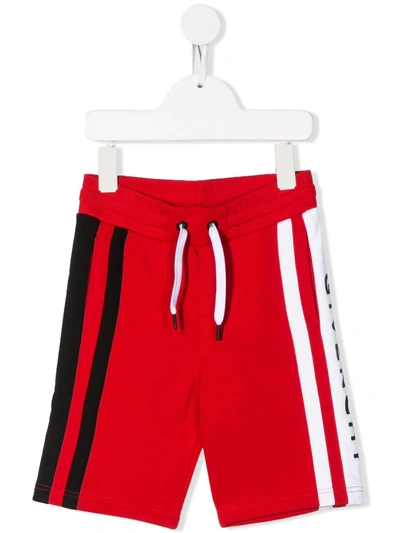 Givenchy Kids' Boy's Colorblock Logo Shorts In Red