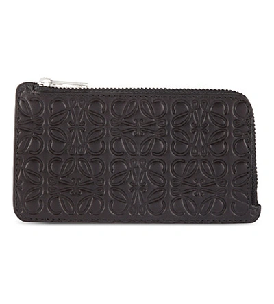 Loewe Leather Coin And Card Holder In Navy Blue