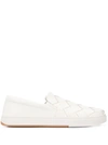 Bottega Veneta White Maxi Intrecciato Slip-on Sneakers