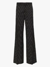 Maison Margiela Pinstriped Flared-leg High-rise Wool Trousers In Black