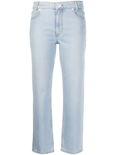 Sandro Mens Blue Vintage Denim Straight-leg Mid-rise Jeans Xs