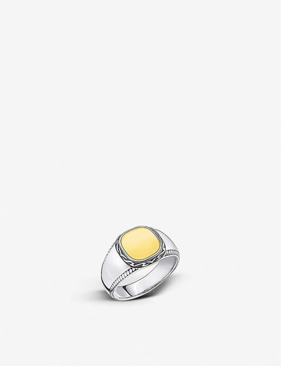 Thomas Sabo Mens Yellow Gold-coloured Rebel At Heart Sterling Silver And Yellow Gold-plated Signet Ring 64mm