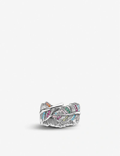 Thomas Sabo Magic Garden Sterling Silver And Glass-ceramic Stones Ring In Multicoloured
