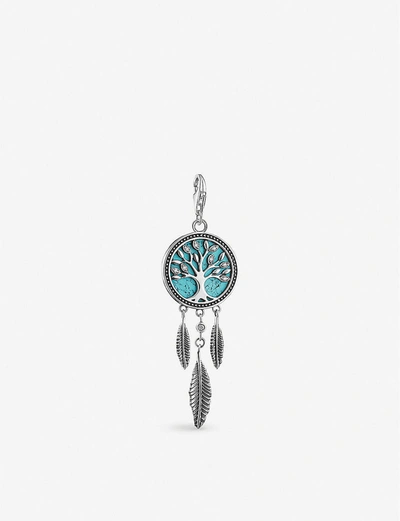 Thomas Sabo Charm Club Tree Of Love Sterling-silver And Cubic Zirconia Charm In Turquoise