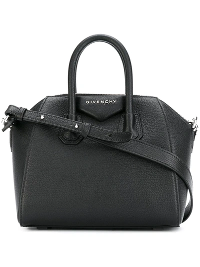 Givenchy Antigona Mini Sugar Leather Satchel Bag In Black