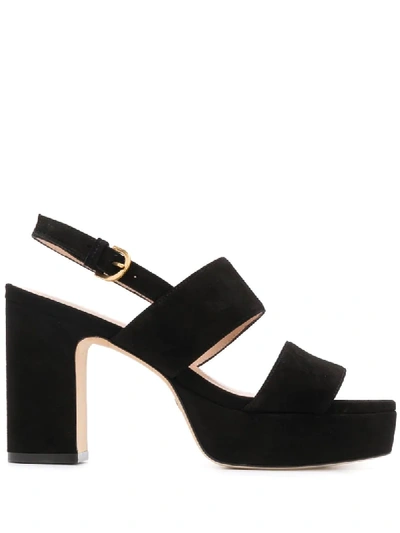 Stuart Weitzman 'ono' Plateau-pantoletten In Black