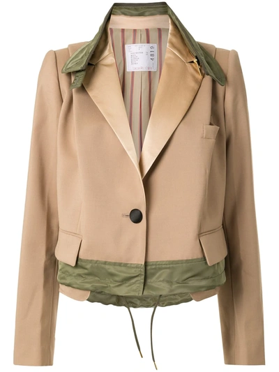 Sacai A-line Jacket In Brown