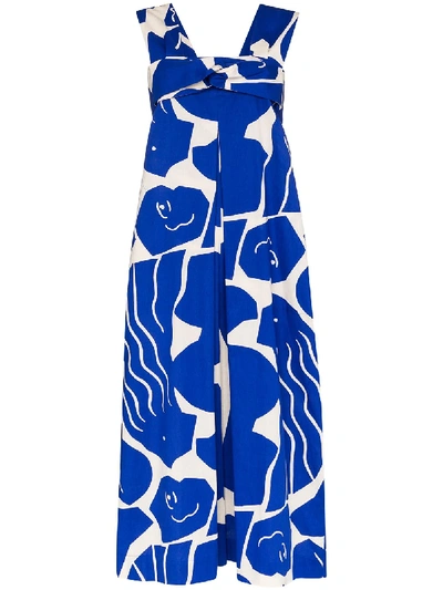 Issey Miyake Patterned Wide-leg Jumpsuit In Blue