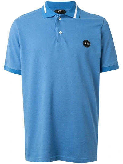 N°21 Chest Logo Polo Shirt In Blue
