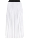 Givenchy Lacquered Pleated-gauze Midi Skirt In White