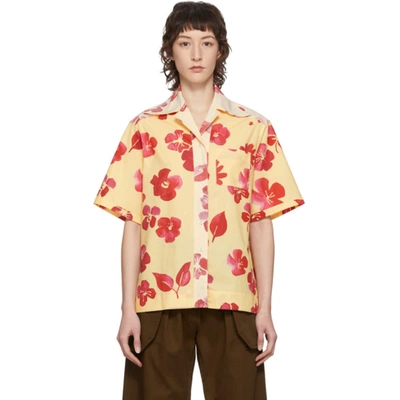 Wales Bonner Hibiscus-print Cuban-collar Cotton-poplin Shirt Wales Bonner Hibiscus-print Cuban-collar Cotton-poplin Shirt