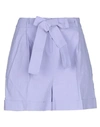 Pinko Woman Shorts & Bermuda Shorts Lilac Size 4 Linen, Viscose, Elastane In Purple