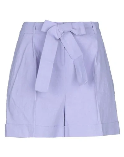 Pinko Woman Shorts & Bermuda Shorts Lilac Size 4 Linen, Viscose, Elastane In Purple