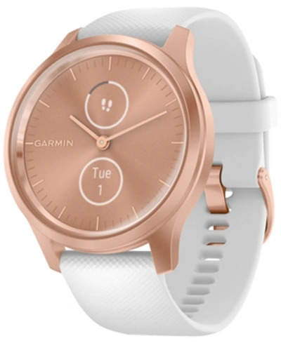 Garmin Vivomove Style Silicone Or Nylon Strap Touchscreen Hybrid Smartwatch, 42mm In Rose Gold/white