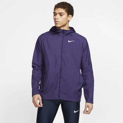 Nike Essential Men's Hooded Running Jacket In Purple | ModeSens