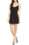 French Connection Whisper Sleeveless Asymmetric Hem Mini Dress In Black