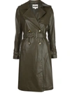 Apparis Lucia Faux Leather Trench Coat In Hunter Green