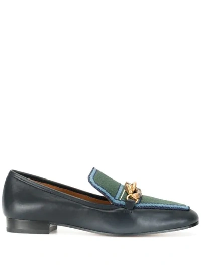 Tory Burch Jessa Bicolor Horsebit Loafers In Blue