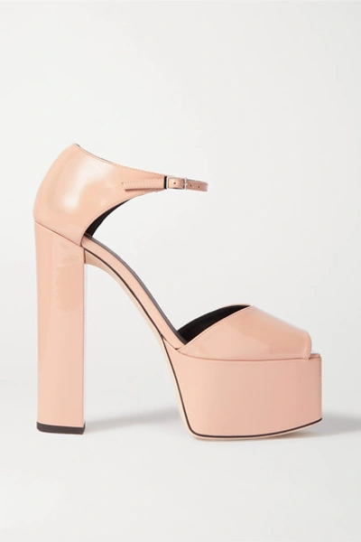 Giuseppe Zanotti Bebe Touch Patent-leather Platform Sandals In Neutral