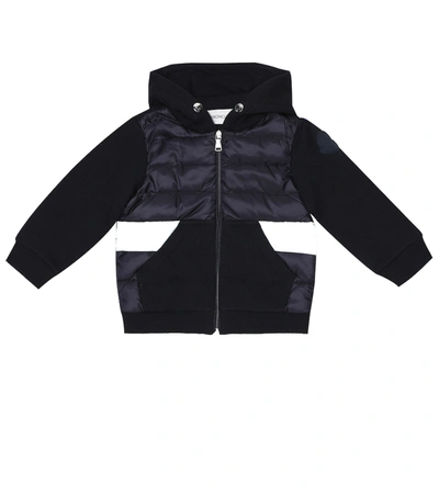 Moncler Baby Cotton And Down-filled Jacket In Blue