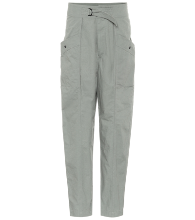 Isabel Marant Étoile Zilyae High-rise Paperbag Pants In Green