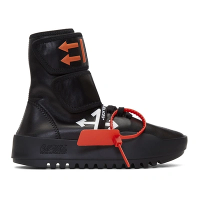 Off-white High-top Sneakers Nappa Moto Wrap Sneaker In Black White