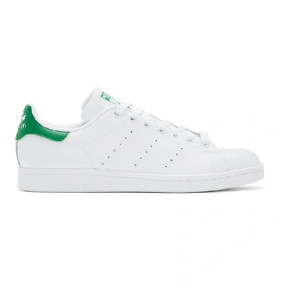 Adidas Originals White & Green Primegreen Stan Smith Sneakers In White/white/green