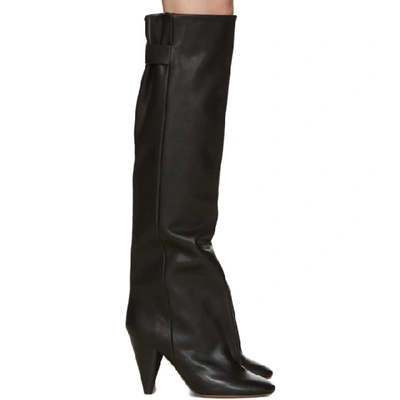 Isabel Marant Lacine High Heels Boots In Black Leather