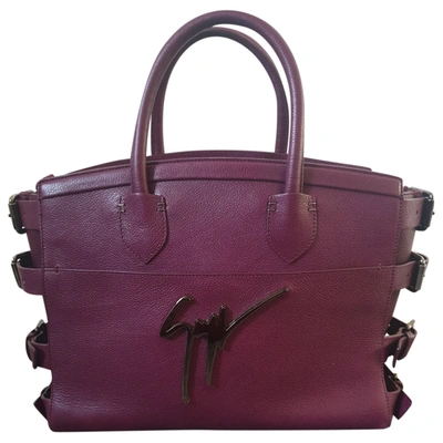 Pre-owned Giuseppe Zanotti Leather Handbag In Burgundy
