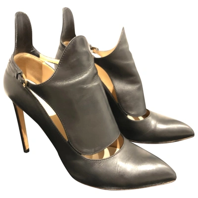 Pre-owned Francesco Russo Leather Heels In Black