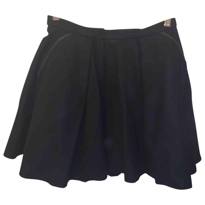 Pre-owned Avelon Wool Mini Skirt In Black