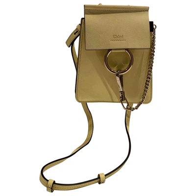 Pre-owned Chloé Faye Leather Mini Bag In Yellow