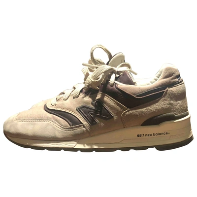 Pre-owned New Balance Leather Low Trainers In Beige