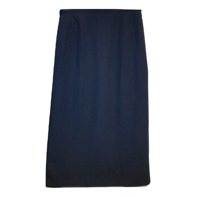 Pre-owned Etienne Aigner Wool Mid-length Skirt In Black