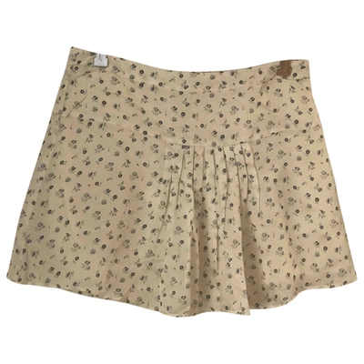 Pre-owned Masscob Silk Mini Skirt In Beige
