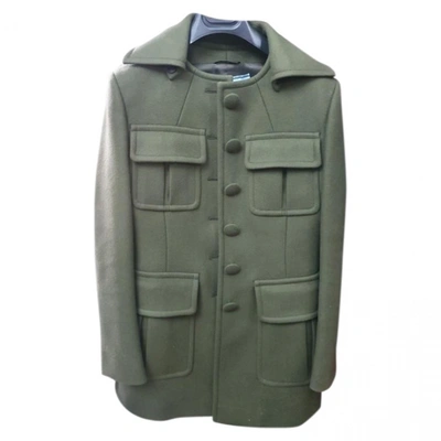 Pre-owned Prada Wool Coat In Khaki