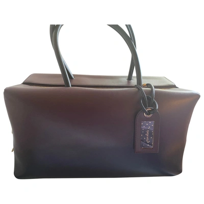 Pre-owned Tom Ford Leather Handbag In Burgundy