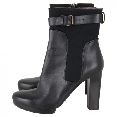 Pre-owned Lanvin Leather Boots In Black