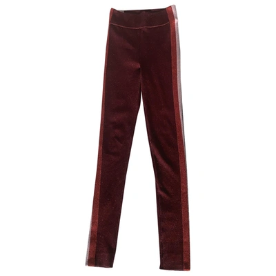 Pre-owned Emilio Pucci Burgundy Synthetic Trousers