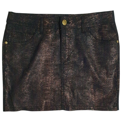Pre-owned Gestuz Linen Mini Skirt In Brown