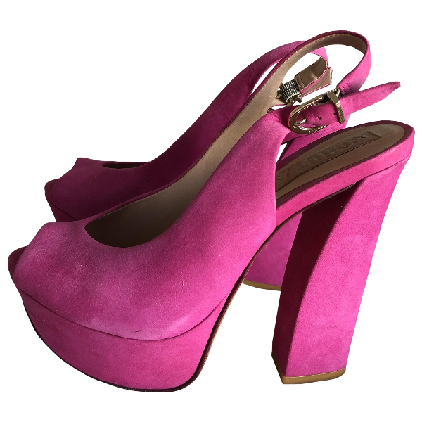 pink suede heels