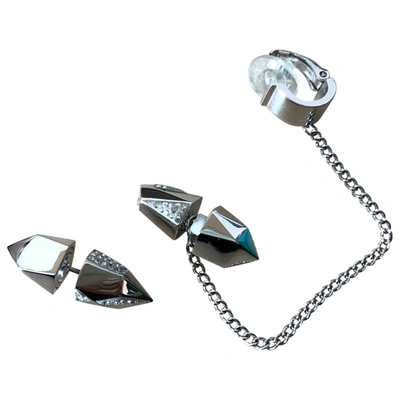 Pre-owned Swarovski Crystal Earrings In Silver